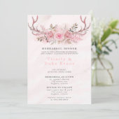 ピンクセージ牡丹ディアー〔雄ジカの〕枝角リハーサルディナー 招待状 (スタンド正面)