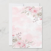 ピンクセージ牡丹ディア〔雄ジカの〕枝角ウェディングシャワー招待状 (裏面)