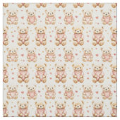 ピンクセーターを着たテディベア ファブリック (見本)