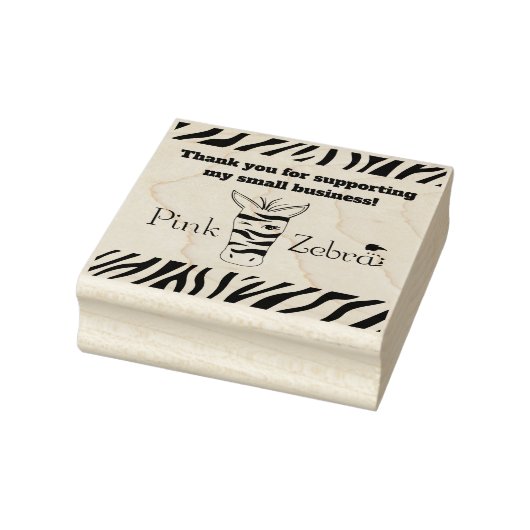 ピンクゼブラありがとうスタンプ | 事務用品 ラバースタンプ (スタンプ)