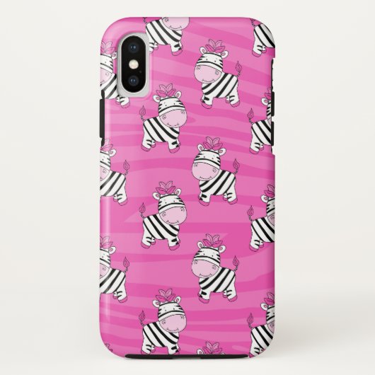 ピンクゼブラかわいい動物の携帯電話ケース Case-Mate iPhoneケース (裏面)