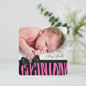 ピンクゼブラの出産のお知らせ 案内状 (スタンド正面)