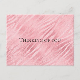 ピンクゼブラアニマルプリント考えズ・オブ・ユー ポストカード