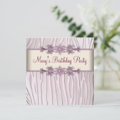ピンクゼブラウーマンズバースデーパーティー 招待状 (スタンド正面)