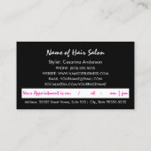 ピンクゼブラガーリー美容師アポイントメントアラーム 予約カード (裏面)