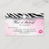ピンクゼブラガーリー美容師アポイントメント 名刺 (裏面)
