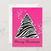 ピンクゼブラクリスマスツリー シーズンポストカード (正面/裏面)