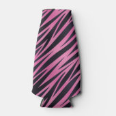 ピンクゼブラストライプの背景 ボトルクーラー (正面)
