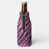 ピンクゼブラストライプの背景 ボトルクーラー (ボトル裏面)