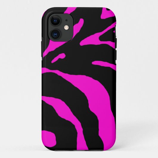 ピンクゼブラストライプアニマルプリント Case-Mate iPhoneケース (裏面)