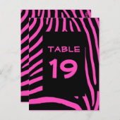 ピンクゼブラストライプテーブル番号 ポストカード (正面/裏面)