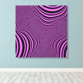 ピンクゼブラストライプ キャンバスプリント (インサイチュ (ウッドフロア))