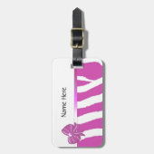 ピンクゼブラストライプ ラゲッジタグ (正面縦)