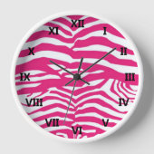 ピンクゼブラストライプ 壁時計 (正面)