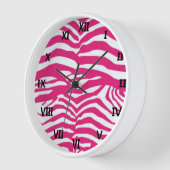 ピンクゼブラストライプ 壁時計 (傾斜)