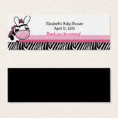 ピンクゼブラディバストライプシャワー/誕生日メッセージカード (正面&裏面)