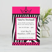 ピンクゼブラディバ誕生日 招待状 (スタンド正面)