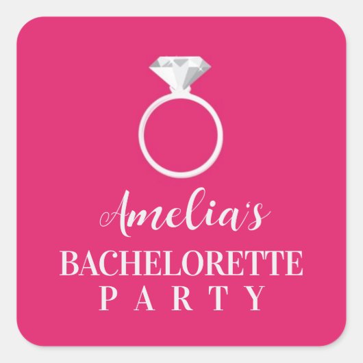 ピンクゼブラバチェロレッテシール スクエアシール (正面)