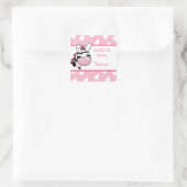 ピンクゼブラバレンタインデーハートがスティッカーを好む スクエアシール (バッグ)