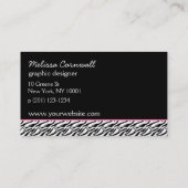 ピンクゼブラパターンモノグラム 名刺 (裏面)