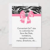 ピンクゼブラパーティの招待状テンプレート 招待状 (裏面)