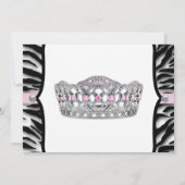 ピンクゼブラプリンセスピンクブラックベビーシャワー 招待状 (裏面)