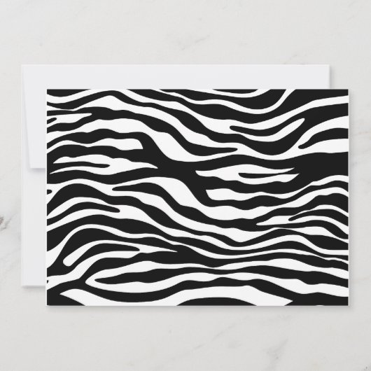 ピンクゼブラプリントジャングルベビーシャワー招待状 招待状 (裏面)