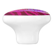 ピンクゼブラプリントレインボー金ゴールドグリッターリップキス セラミックノブ (側面)