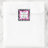 ピンクゼブラプリント誕生日パーティーのお気に入り スクエアシール (バッグ)