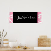 ピンクゼブラベビーシャワーバナー ポスター (キッチン)