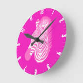 ピンクゼブラ丸時計 ラウンド壁時計 (傾斜)