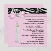 ピンクゼブラ卒業発表 招待状 (正面/裏面)