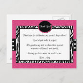 ピンクゼブラ印刷ありがとうはがき ポストカード (正面/裏面)