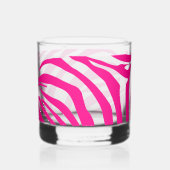 ピンクゼブラ印刷 ウイスキーグラス (正面)