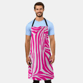 ピンクゼブラ印刷 エプロン (着用した状態)