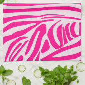 ピンクゼブラ印刷 キッチンタオル (折り畳み)