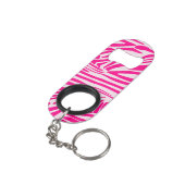 ピンクゼブラ印刷 キーホルダー栓抜き (裏面アングル)