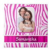 ピンクゼブラ印刷 タイル (正面)