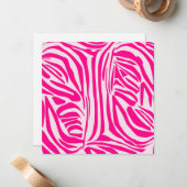 ピンクゼブラ印刷 ノートカード (正面/裏面インサイチュ)