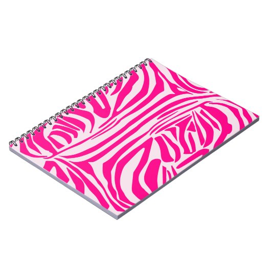 ピンクゼブラ印刷 ノートブック (左側)
