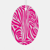 ピンクゼブラ印刷 メタルオーナメント (正面右)