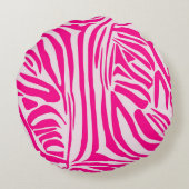 ピンクゼブラ印刷 ラウンドクッション (裏面)