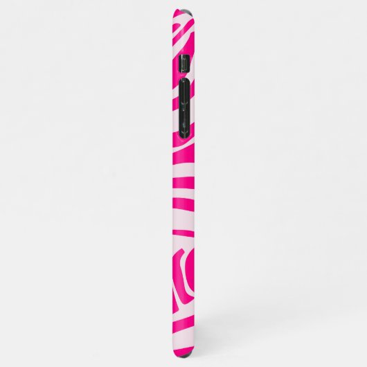 ピンクゼブラ印刷 iPhoneケース (左側)