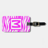 ピンクゼブラ平方モノグラム ラゲッジタグ (正面横)