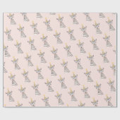 ピンクゼブラ誕生日パーティーギフトラッピング紙 ラッピングペーパー (フラット)