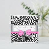 ピンクゼブラ誕生日パーティー 招待状 (スタンド正面)