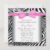 ピンクゼブラ誕生日パーティー 招待状 (裏面)