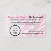 ピンクゼブラ追加ロゴ 名刺 (裏面)