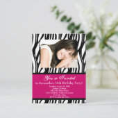 ピンクゼブラ18th誕生日パーティー 招待状 (スタンド正面)