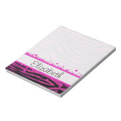 ピンクゼブラ,グリッターゼブラ,ゼブラ印刷,あなたの名前 ノートパッド (回転)